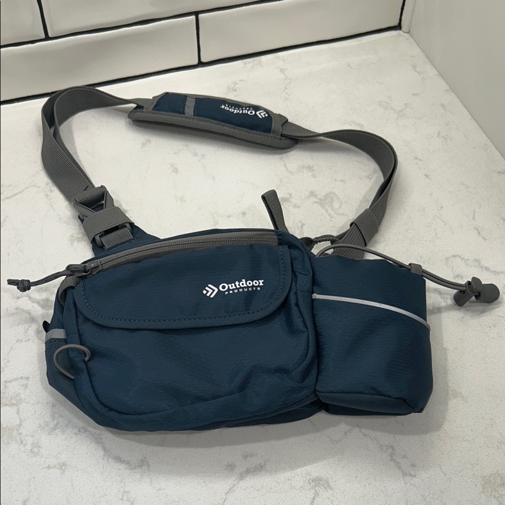 Outdoor Products Fanny Pack Belt Bag Waist Pack Blue 3 Pockets